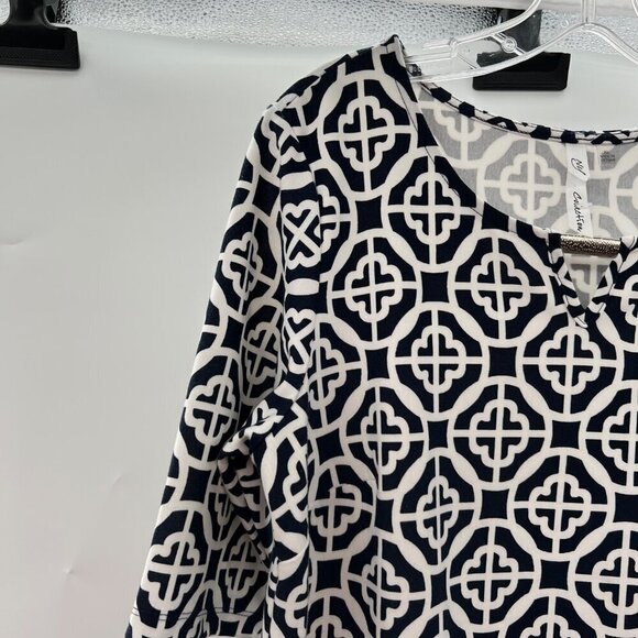 NY Collection Women's Short Sleeve Multicolor Shift Dress Size XL Above Knee - Picture 3 of 9